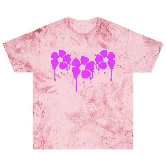 Flowers Pink Graffiti Drop Spray Spring Summer Fun Blast T Shirts