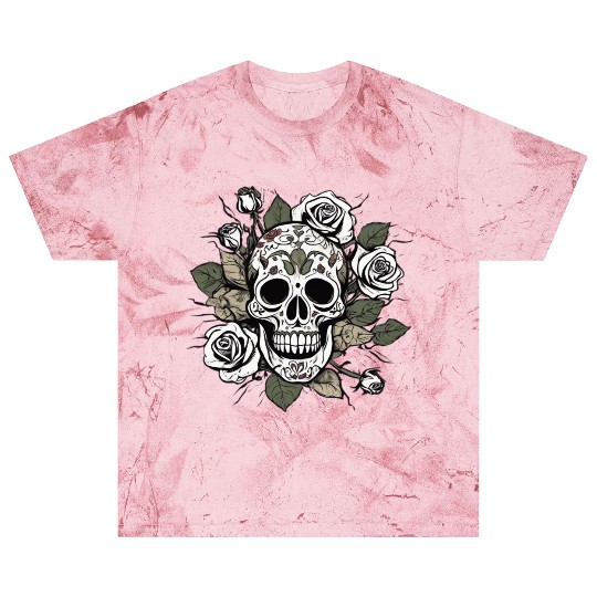 Mystic Floral Skull Design Blast T Shirts
