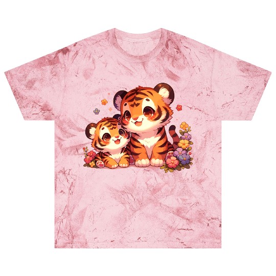 Adorable Tiger Cubs Surrounded By Flowers Blast T Shirts