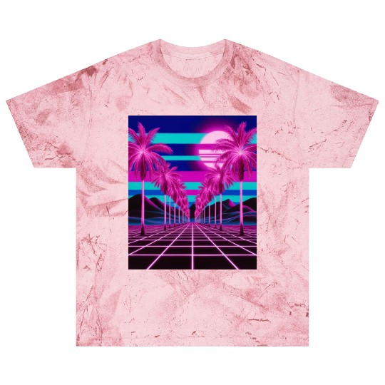 Neon Dreamscape: Retro-Futuristic Synthwave Sunset Blast T Shirts