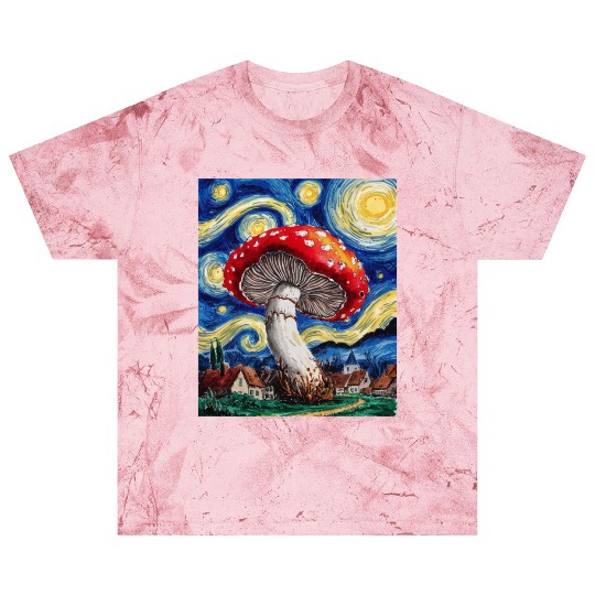 Starry Night Mushroom: Surreal Watercolor Dreamsca Blast T Shirts