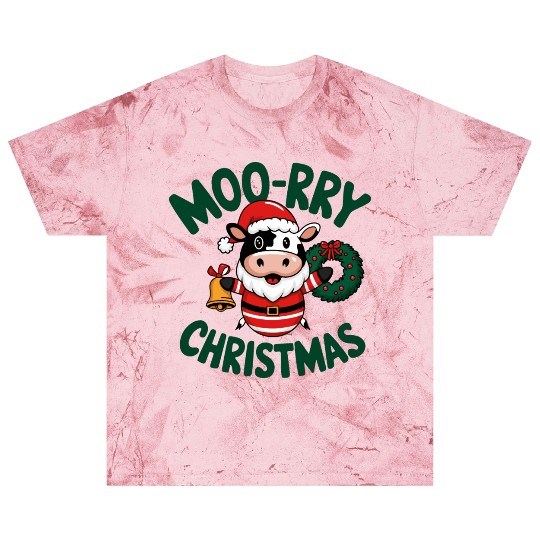 Moo-rry Christmas Festive Cow Blast T Shirts