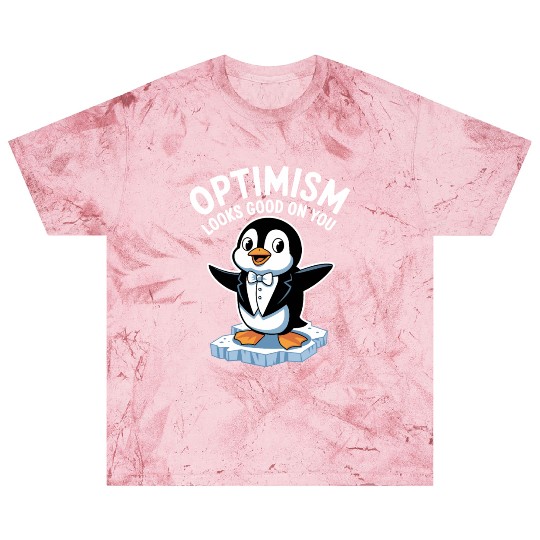 Optimism Looks Good On You Penguin Tuxedo Blast T Shirts