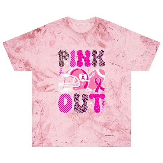 Pink Out Breast Cancer Football Mom Girls Women Blast T Shirts