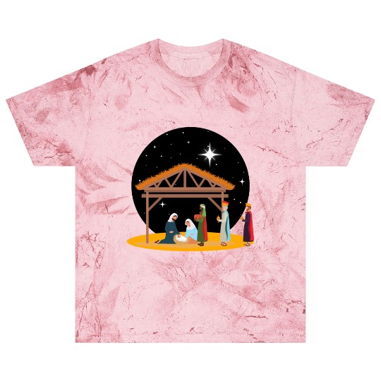 Christmas Holiday Manger Nativity Scene Blast T Shirts