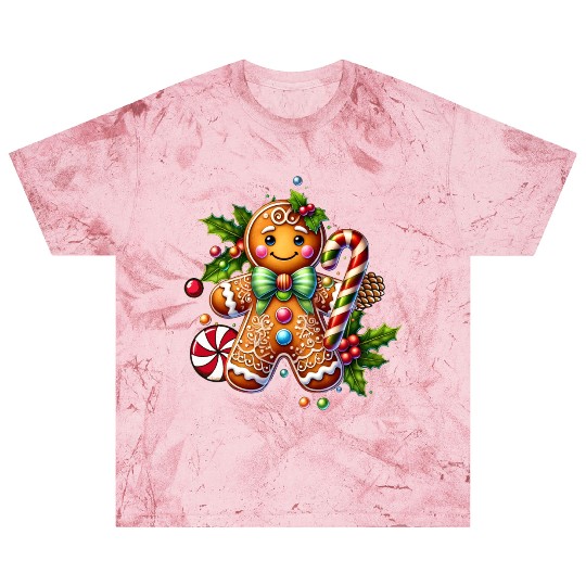 Happy gingerbread man with candy cane Blast T Shirts
