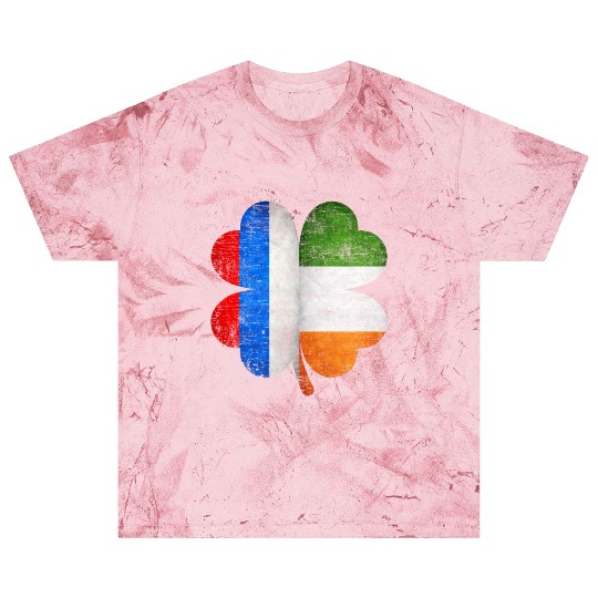 Russian Irish Shamrock Russia Ireland Flag Blast T Shirts