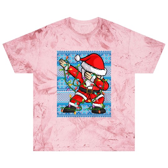 Dabbing Santa Christmas Lights Blast T Shirts