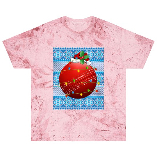 Cricket Ball Christmas Lights Blast T Shirts
