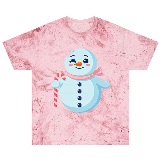 Whimsical Snowman with Candy Cane Blast T Shirts