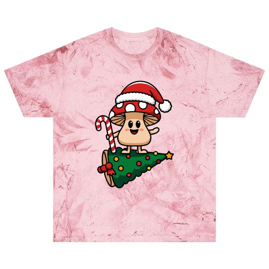 Christmas Mushroom Wearing Santa Hat Blast T Shirts