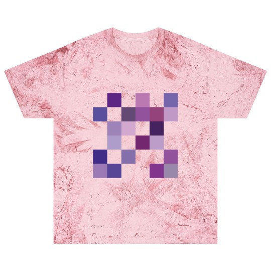 Purple Gradient Squares Design Blast T Shirts