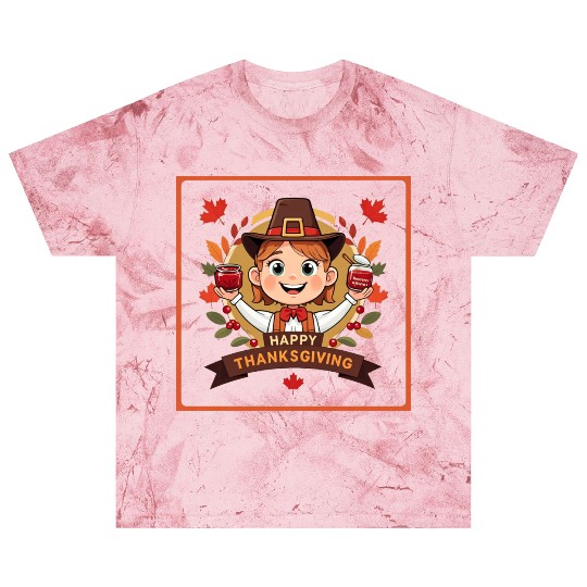 A cute child celebrate Happy Thanksgiving Blast T Shirts