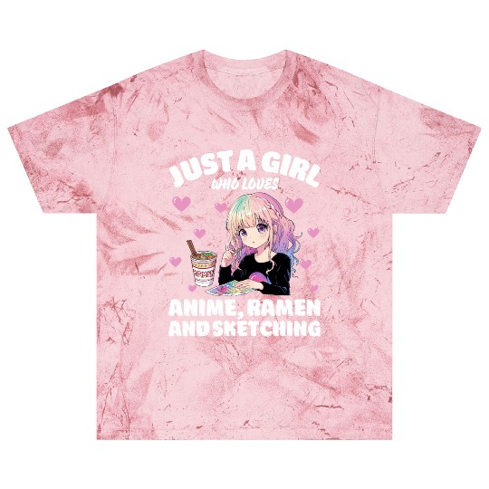 Just A Girl Who Loves Anime Ramen And Sketching Blast T Shirts