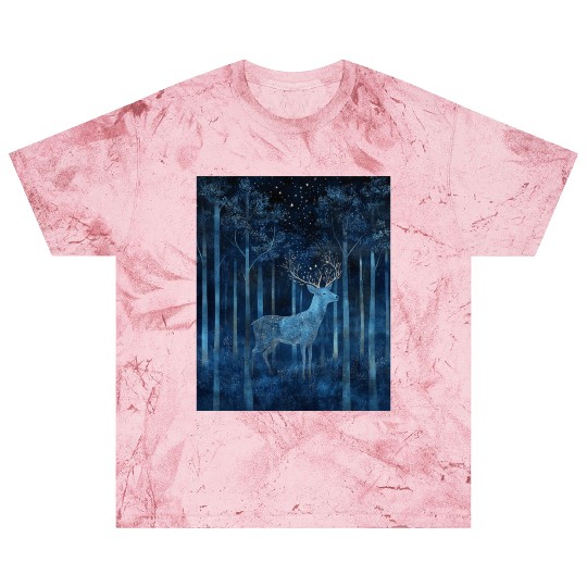 Celestial Deer in the Indigo Forest Blast T Shirts