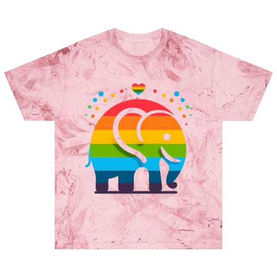 Rainbow Elephant Blast T Shirts
