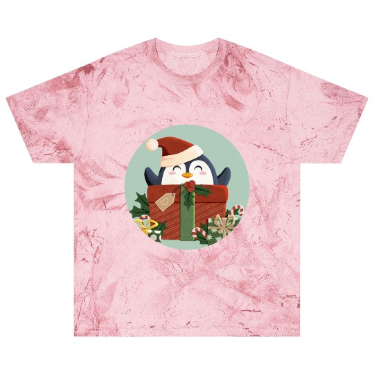 Cute Penguin with Gift and Santa Hat Blast T Shirts