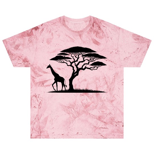 Giraffe And Silhouette African Nature Blast T Shirts