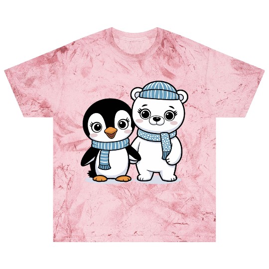Happy Penguin and Polar Bear Best Friends Blast T Shirts