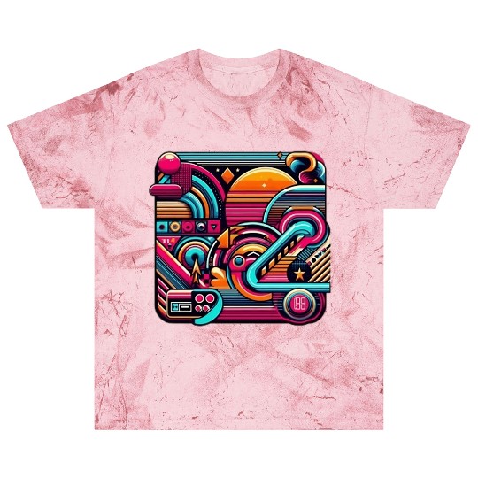 Retro Neon Abstract - Futuristic Geometric Design Blast T Shirts