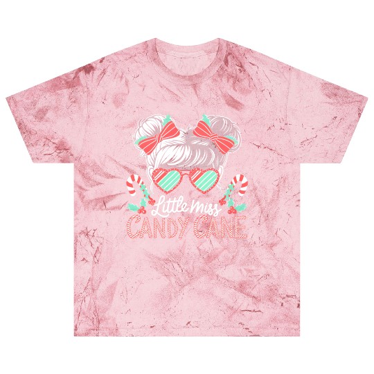 Little Miss Candy Cane Christmas Messy Bun Toddler Blast T Shirts