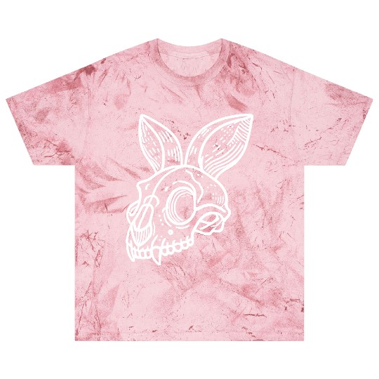 Minimalistic Vector Rabbit Skull Kids Drawing Blast T Shirts