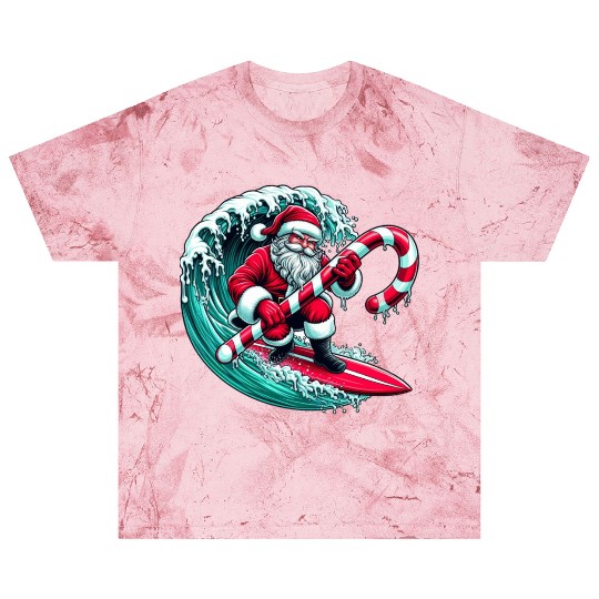 Santa Surfing Candy Cane Wave - Christmas Gifts Blast T Shirts