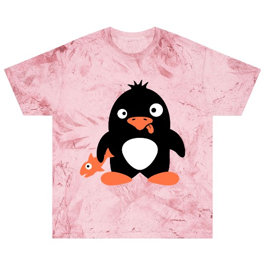 Funny Penguin Caught Fish Crazy Stupid Weird Face Blast T Shirts