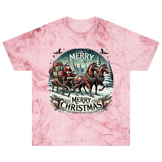Vintage Sleigh Ride - Whimsical Christmas Magic Blast T Shirts