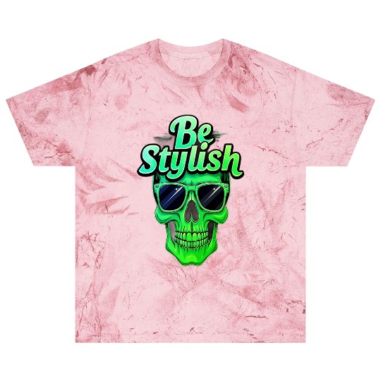 Be Stylish Vibrant Green Skull with Sunglasses Blast T Shirts