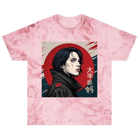 Neo-Tokyo Style: Captivating Woman in a Powerful Blast T Shirts