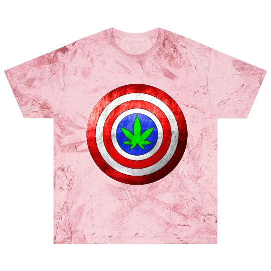 Captain Cannabis Shield Red White Blue and Green Blast T Shirts