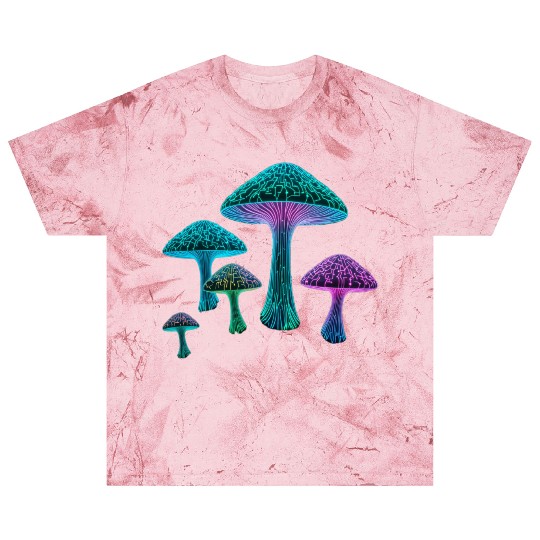 Psychedelic Neon Fungi Glow Blast T Shirts