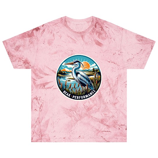 Great Blue Heron Beak Performance Retro Blast T Shirts