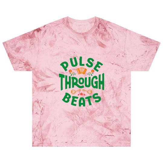 Pulse Through Beats - Typographic Music Band Blast T Shirts