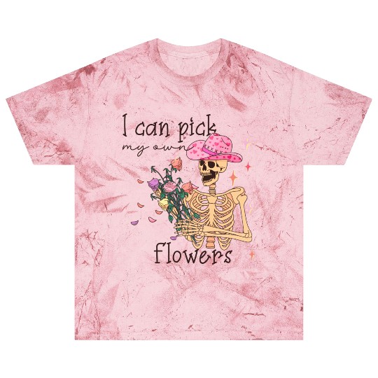 Funny Cowboy Skeleton with Flowers Blast T Shirts