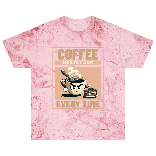 Coffee Beats Cake – Funny Coffee Lover Design Blast T Shirts