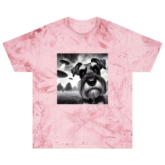 Miniature 2 Schnauzer Funny Graphic Selfie UFOs We Blast T Shirts