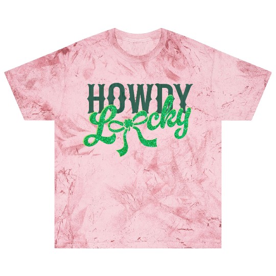 Howdy Lucky Western Cowgirl St Patricks Design Blast T Shirts