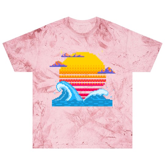 Pixel Sunset Horizon Blast T Shirts