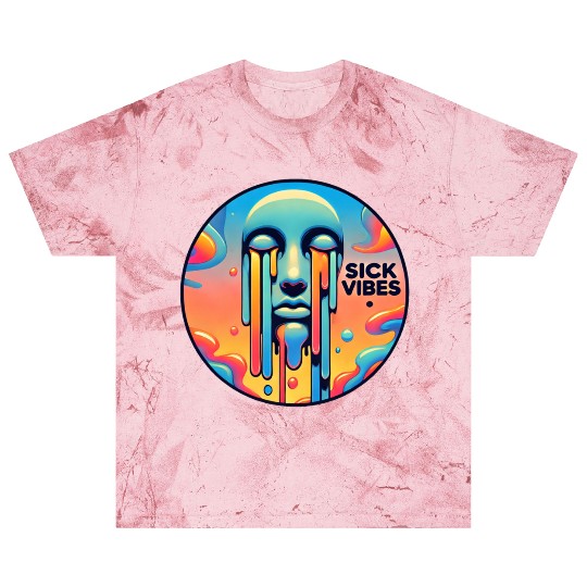 Psychedelic Melting Face with Vibrant Neon Blast T Shirts