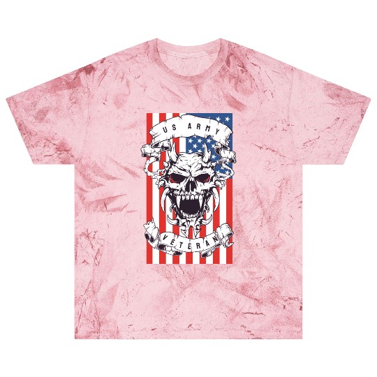 US Army Veteran Skull Blast T Shirts