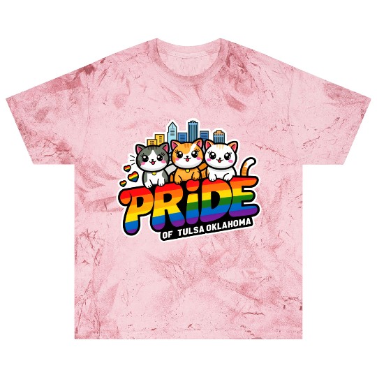 Pride of Tulsa City Oklahoma USA Rainbow Flag Blast T Shirts