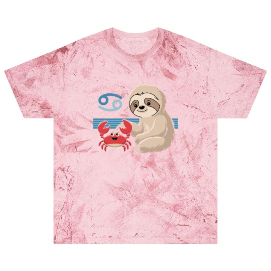 Cancer Zodiac Sloth with Adorable Crab Blast T Shirts