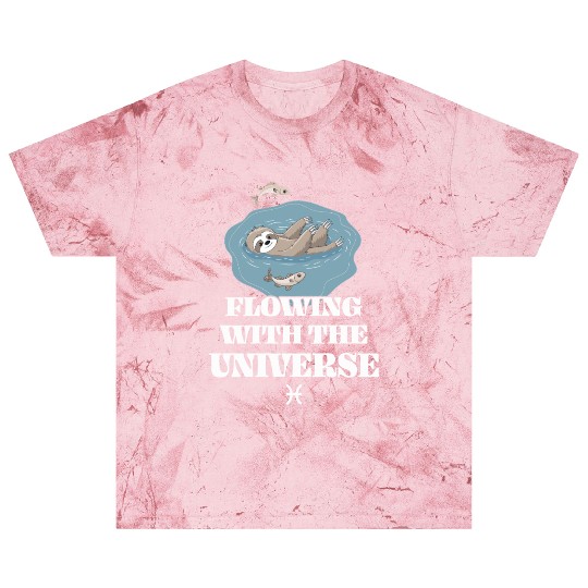 Pisces Zodiac Sloth Flowing With The Universe Blast T Shirts