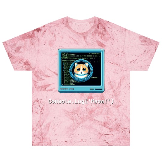 Console.Log('Meow!') Cat Coding Blast T Shirts