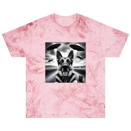 German shepherd Gsp Funny Graphic Selfie UFOs Weir Blast T Shirts