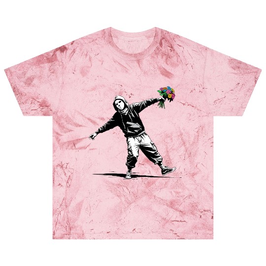 Banksy Protester Throwing Flowers Blast T Shirts