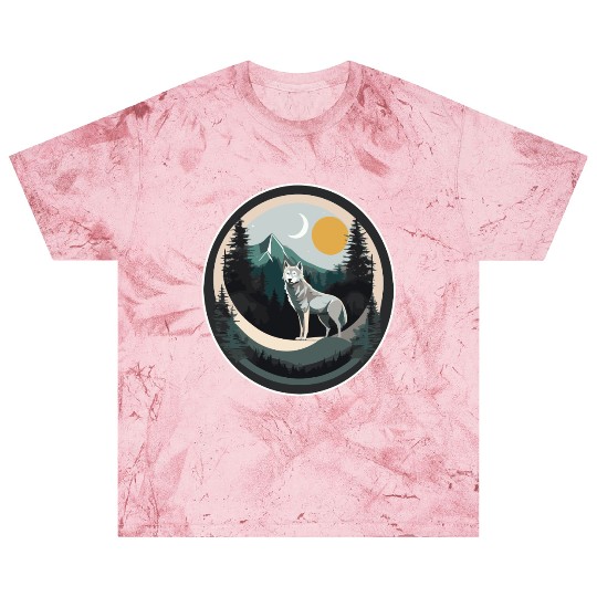 Lone Wolf Under Moonlit Sky Blast T Shirts