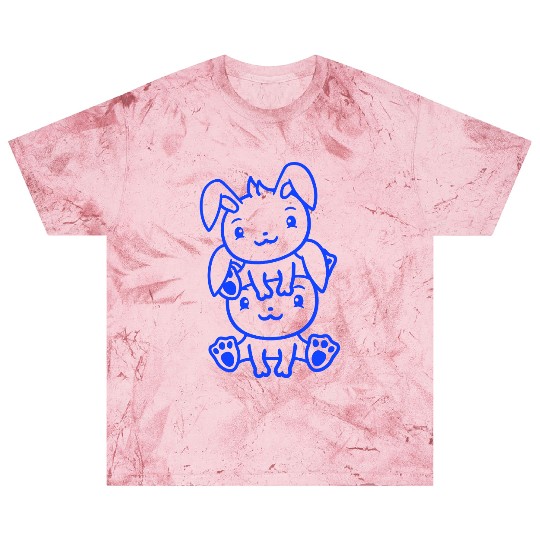 2 Rabbits Friends Team Crew Couple Sitting On Each Blast T Shirts